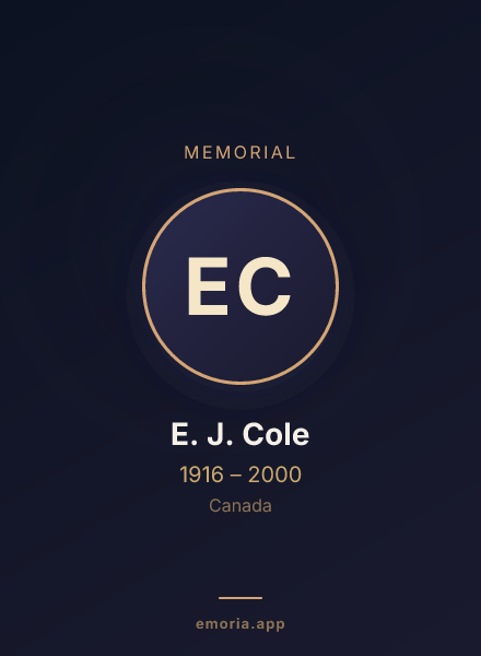 Memorial portrait of E. J. Cole