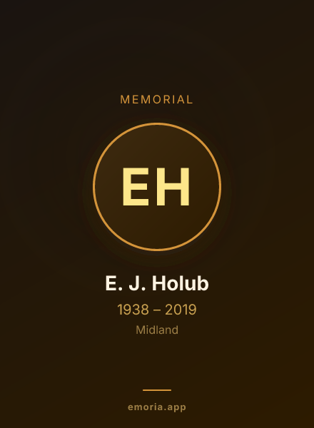 Memorial portrait of E. J. Holub