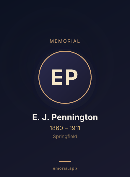Memorial portrait of E. J. Pennington