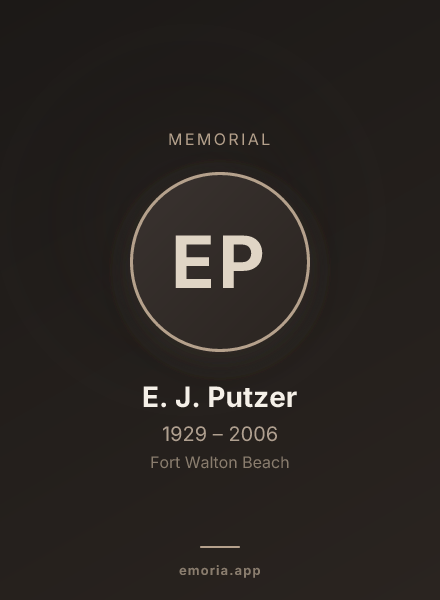 Memorial portrait of E. J. Putzer