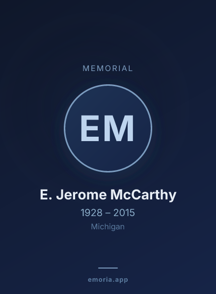 Memorial portrait of E. Jerome McCarthy