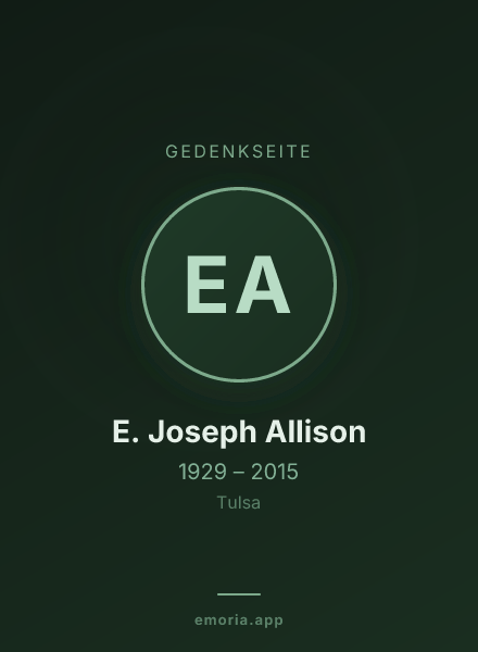Gedenkportrait von E. Joseph Allison