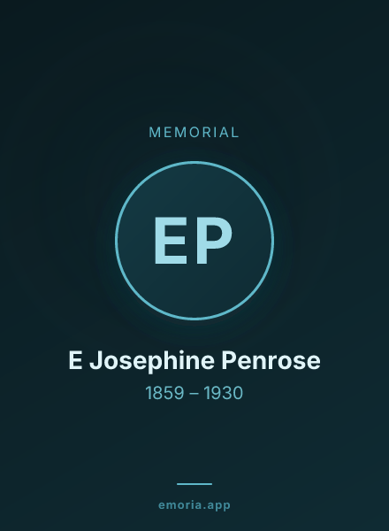 Memorial portrait of E Josephine Penrose