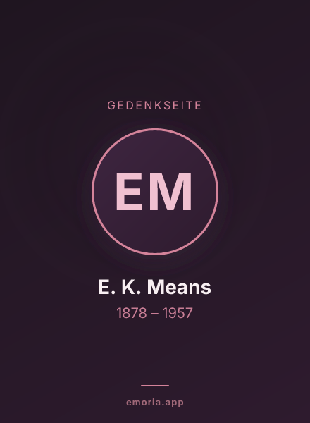Gedenkportrait von E. K. Means