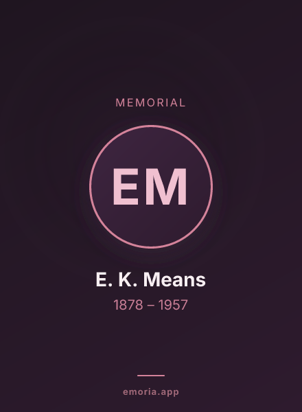 Memorial portrait of E. K. Means