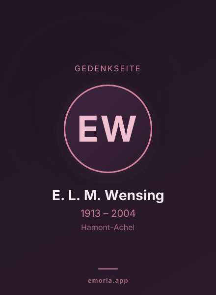 Gedenkportrait von E. L. M. Wensing