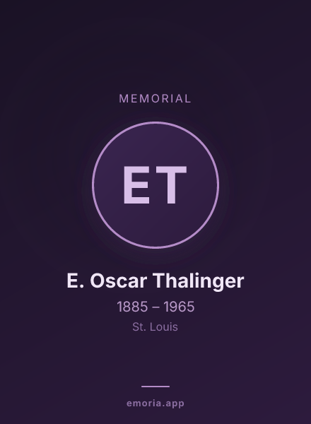 Memorial portrait of E. Oscar Thalinger