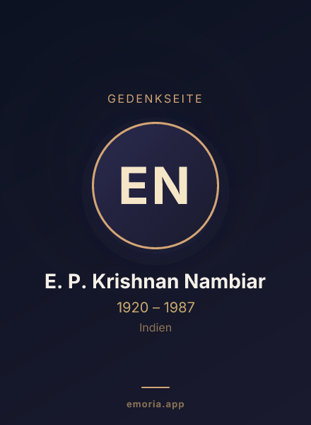 Gedenkportrait von E. P. Krishnan Nambiar