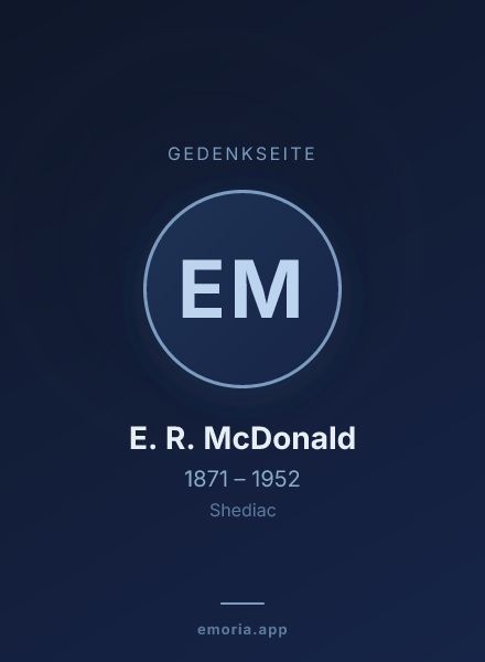 Gedenkportrait von E. R. McDonald
