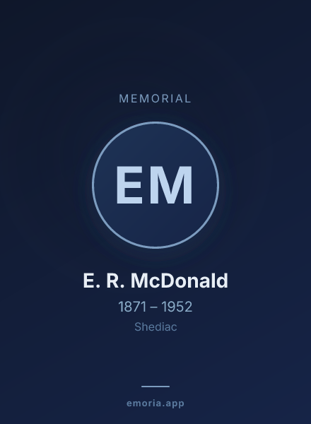Memorial portrait of E. R. McDonald