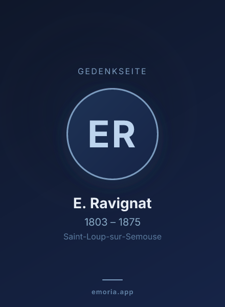 Gedenkportrait von E. Ravignat