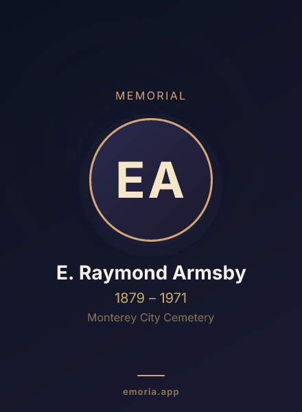 Memorial portrait of E. Raymond Armsby