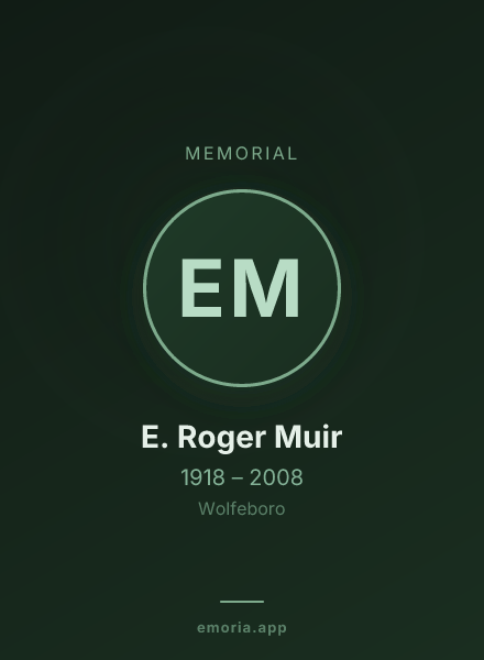 Memorial portrait of E. Roger Muir