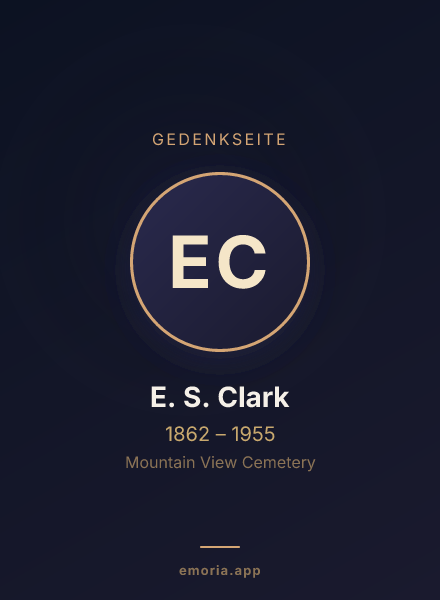 Gedenkportrait von E. S. Clark