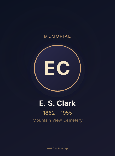 Memorial portrait of E. S. Clark