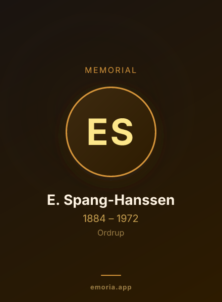Memorial portrait of E. Spang-Hanssen