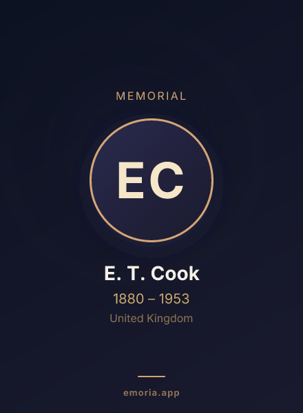 Memorial portrait of E. T. Cook
