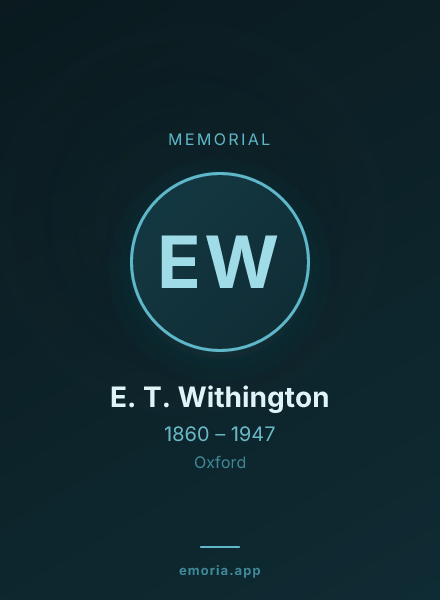 Memorial portrait of E. T. Withington