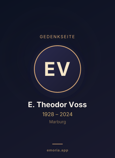 Gedenkportrait von E. Theodor Voss