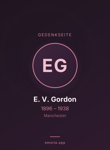 Gedenkportrait von E. V. Gordon