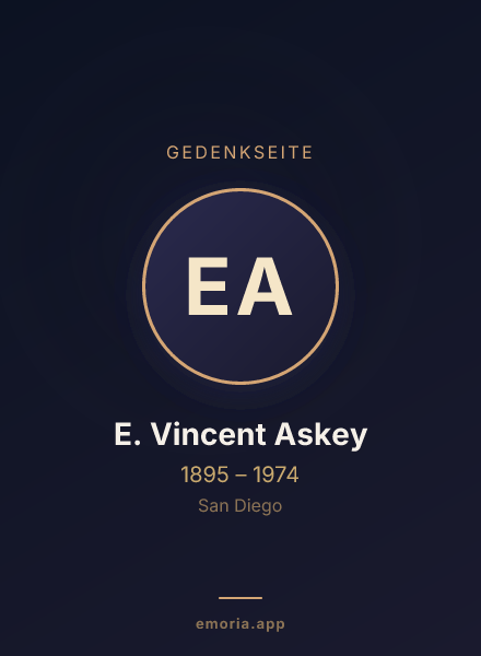 Gedenkportrait von E. Vincent Askey