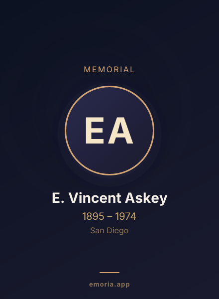 Memorial portrait of E. Vincent Askey