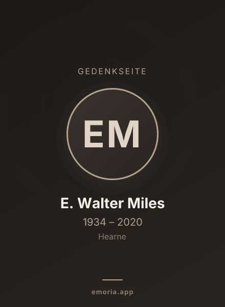 Gedenkportrait von E. Walter Miles