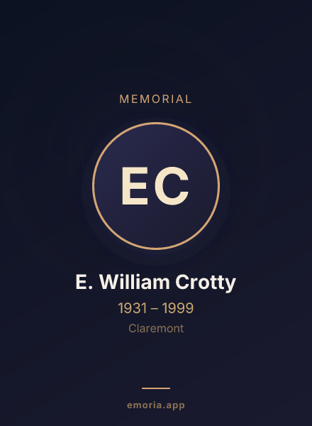 Memorial portrait of E. William Crotty
