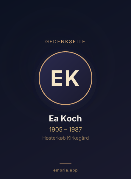 Gedenkportrait von Ea Koch