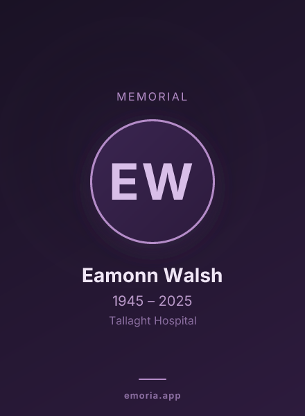 Memorial portrait of Eamonn Walsh