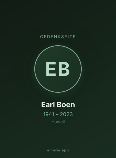 Gedenkportrait von Earl Boen