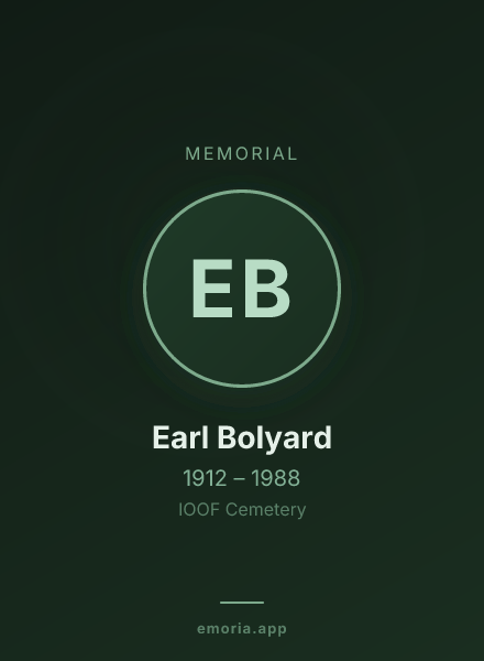 Memorial portrait of Earl Bolyard