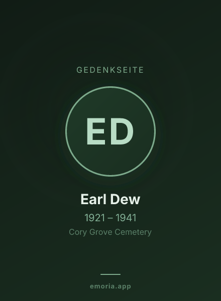 Gedenkportrait von Earl Dew