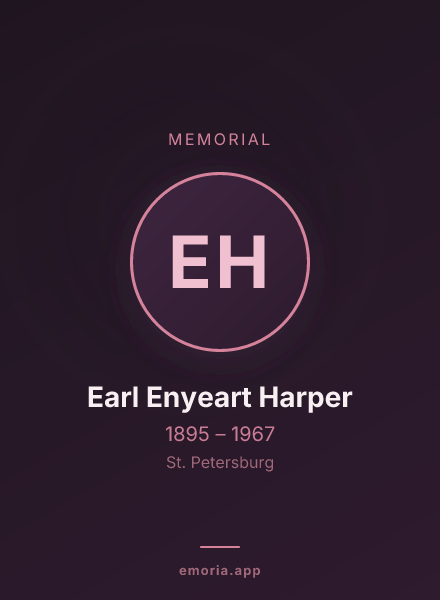 Memorial portrait of Earl Enyeart Harper