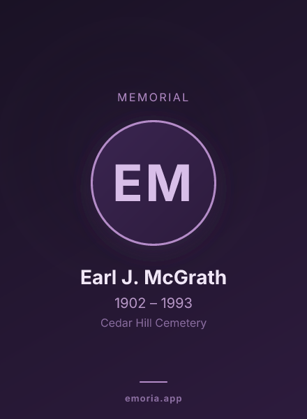 Memorial portrait of Earl J. McGrath
