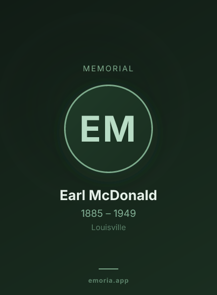 Memorial portrait of Earl McDonald