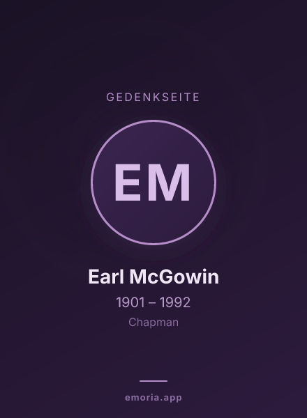 Gedenkportrait von Earl McGowin
