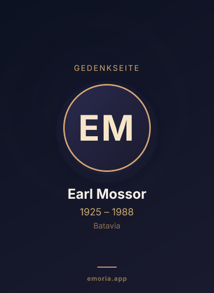 Gedenkportrait von Earl Mossor