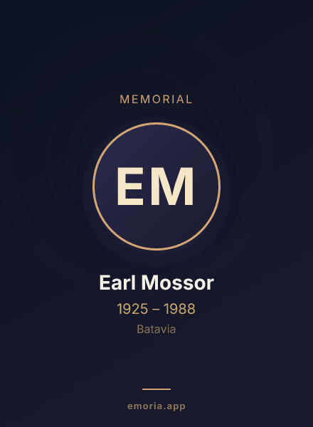 Memorial portrait of Earl Mossor