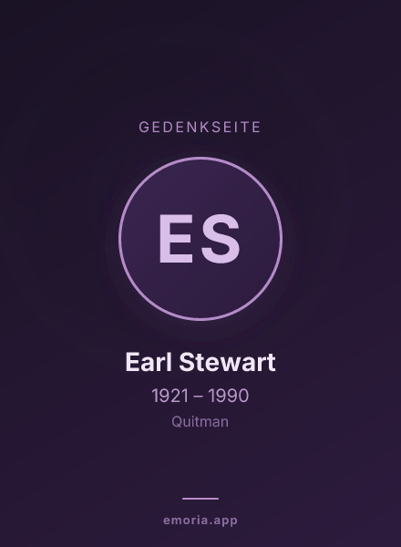 Gedenkportrait von Earl Stewart