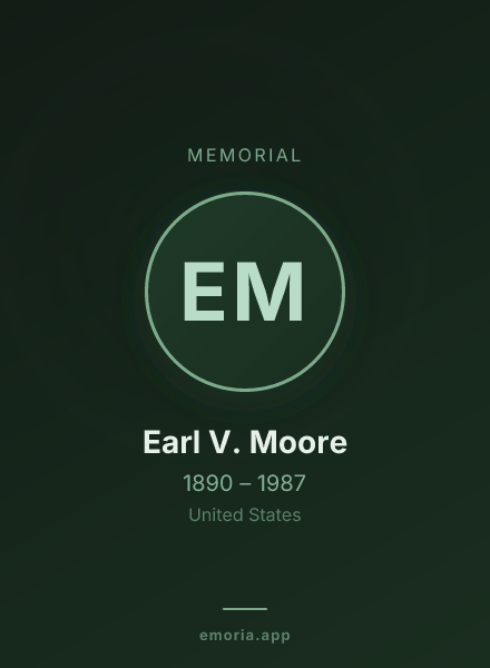 Memorial portrait of Earl V. Moore