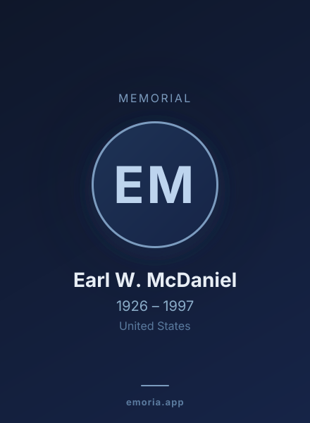 Memorial portrait of Earl W. McDaniel