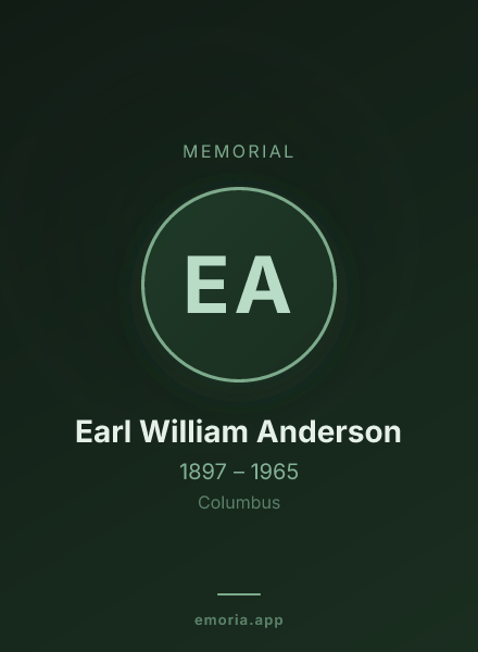 Memorial portrait of Earl William Anderson