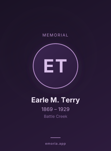 Memorial portrait of Earle M. Terry