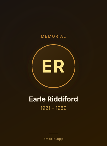 Memorial portrait of Earle Riddiford