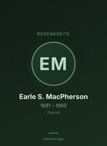 Gedenkportrait von Earle S. MacPherson