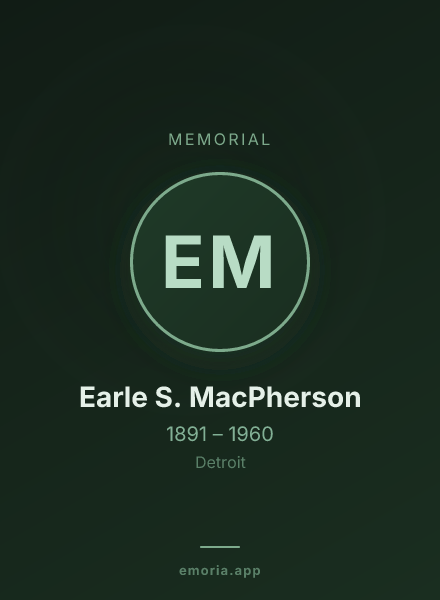 Memorial portrait of Earle S. MacPherson