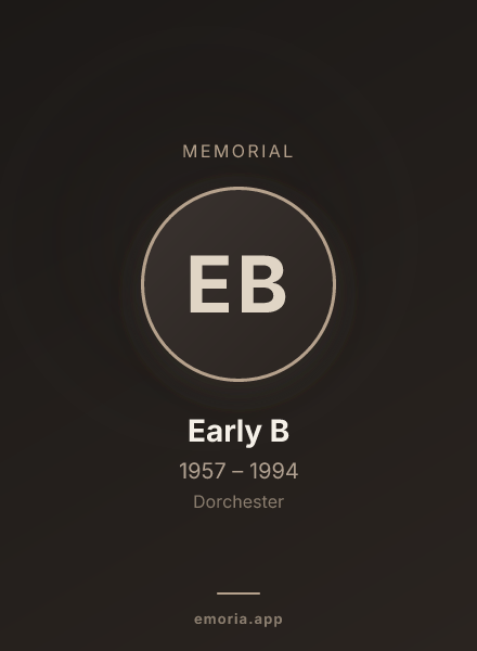 Memorial portrait of Early B