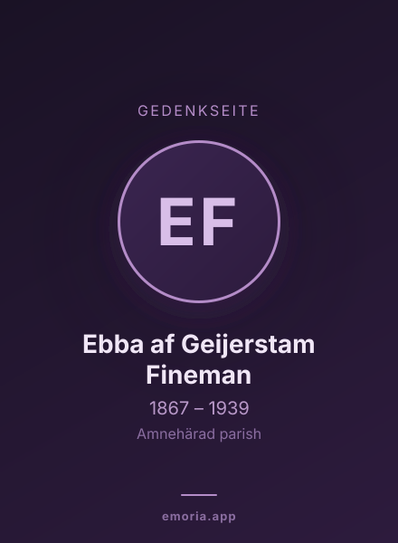 Gedenkportrait von Ebba af Geijerstam Fineman