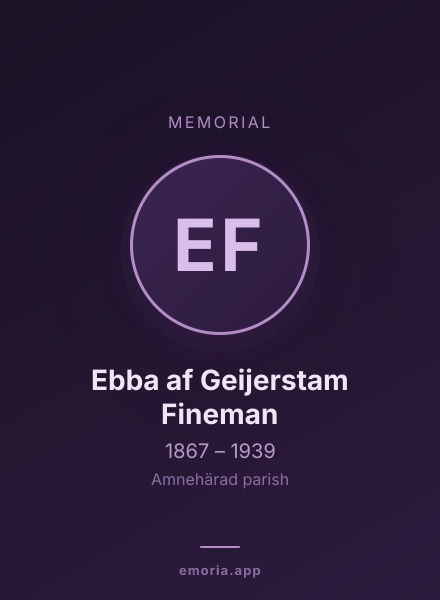 Memorial portrait of Ebba af Geijerstam Fineman
